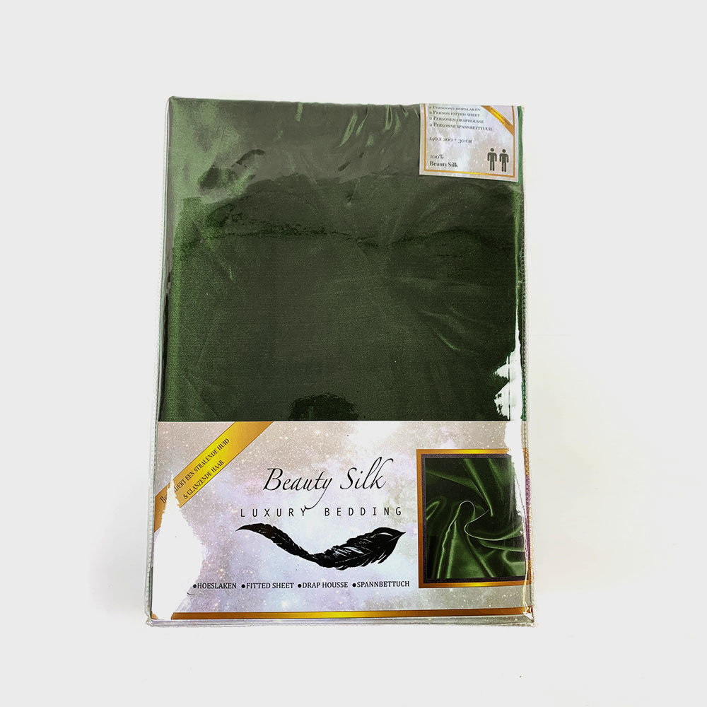 Beauty Silk Satin Fitted Sheet Green
