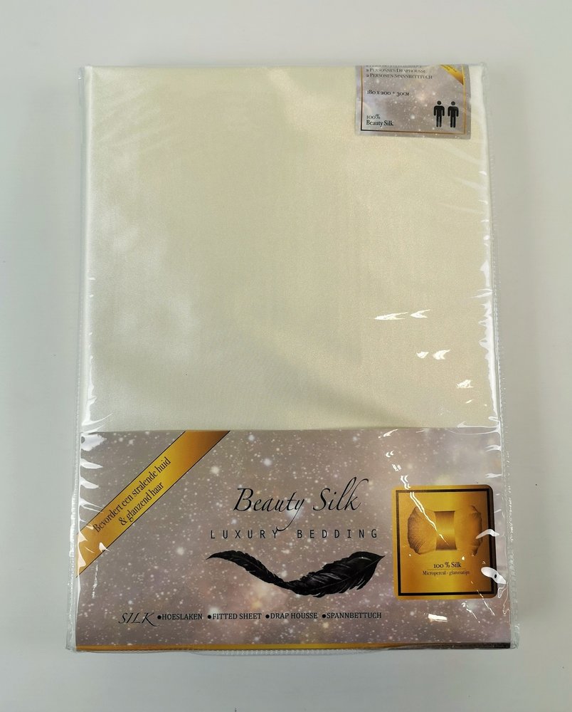 Beauty Silk Satijnen Hoeslaken Crème