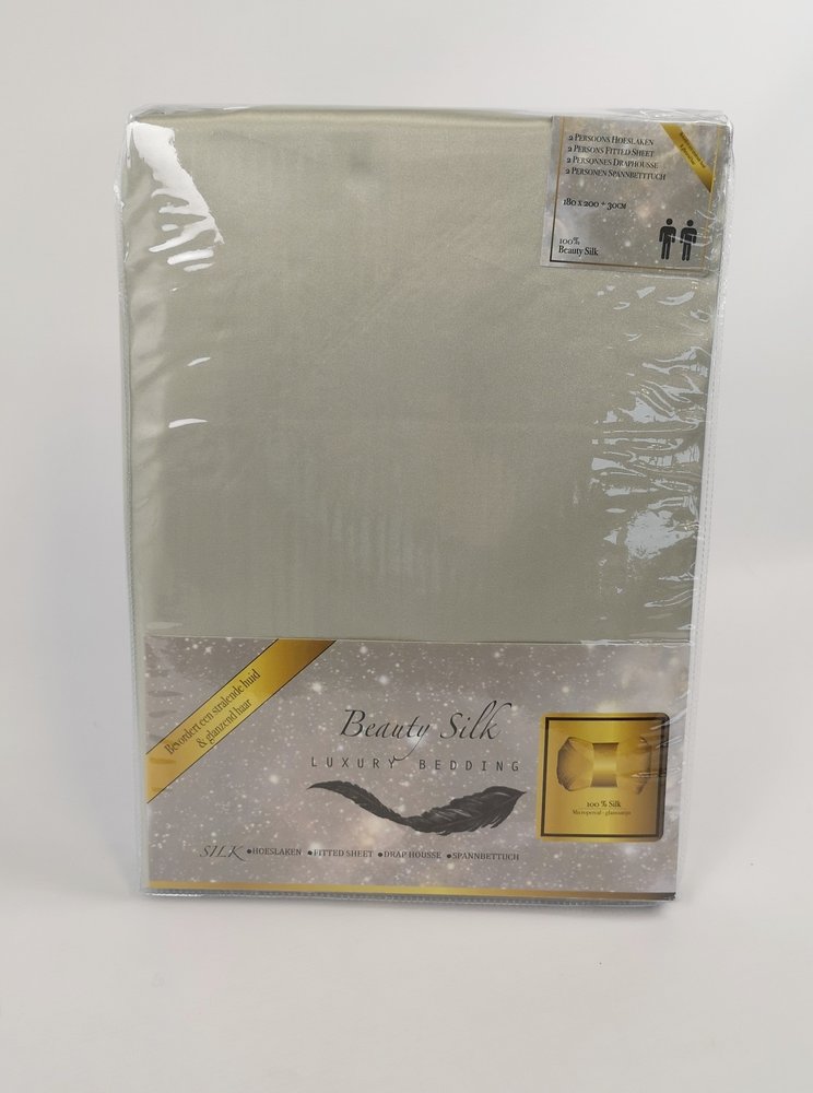 Beauty Silk Satin Spannbettlaken Silber