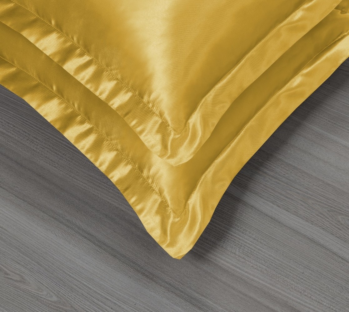 Beauty Silk Satin Kissenbezüge Gold / Gelb - 2 Stk