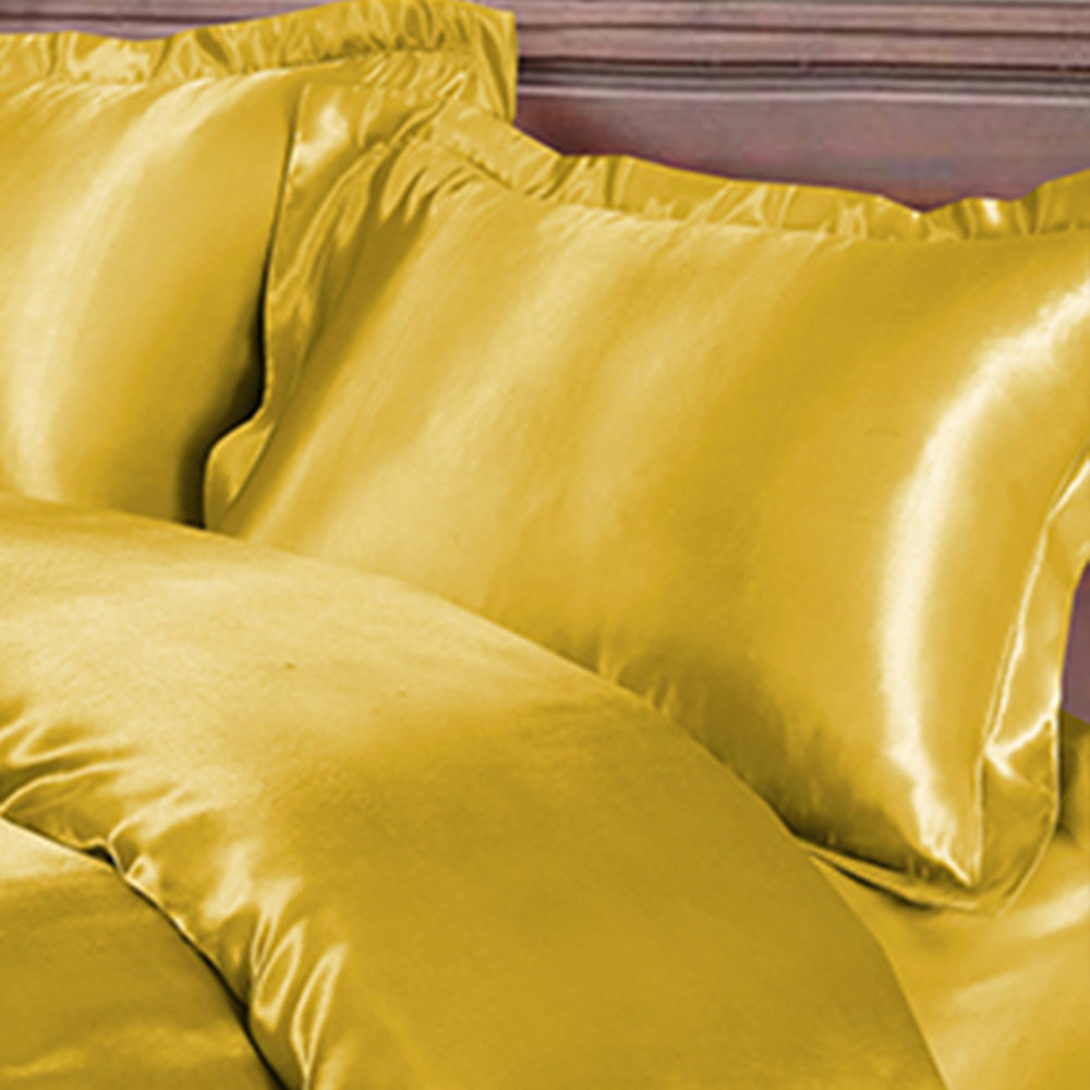 Beauty Silk Satin Pillowcases Gold / Yellow - 2 pcs