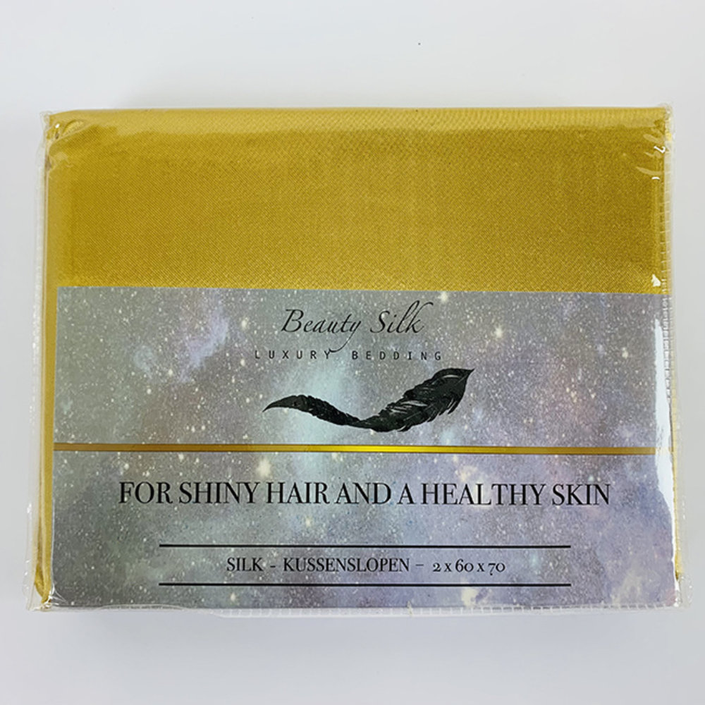 Beauty Silk Satin Kissenbezüge Gold / Gelb - 2 Stk