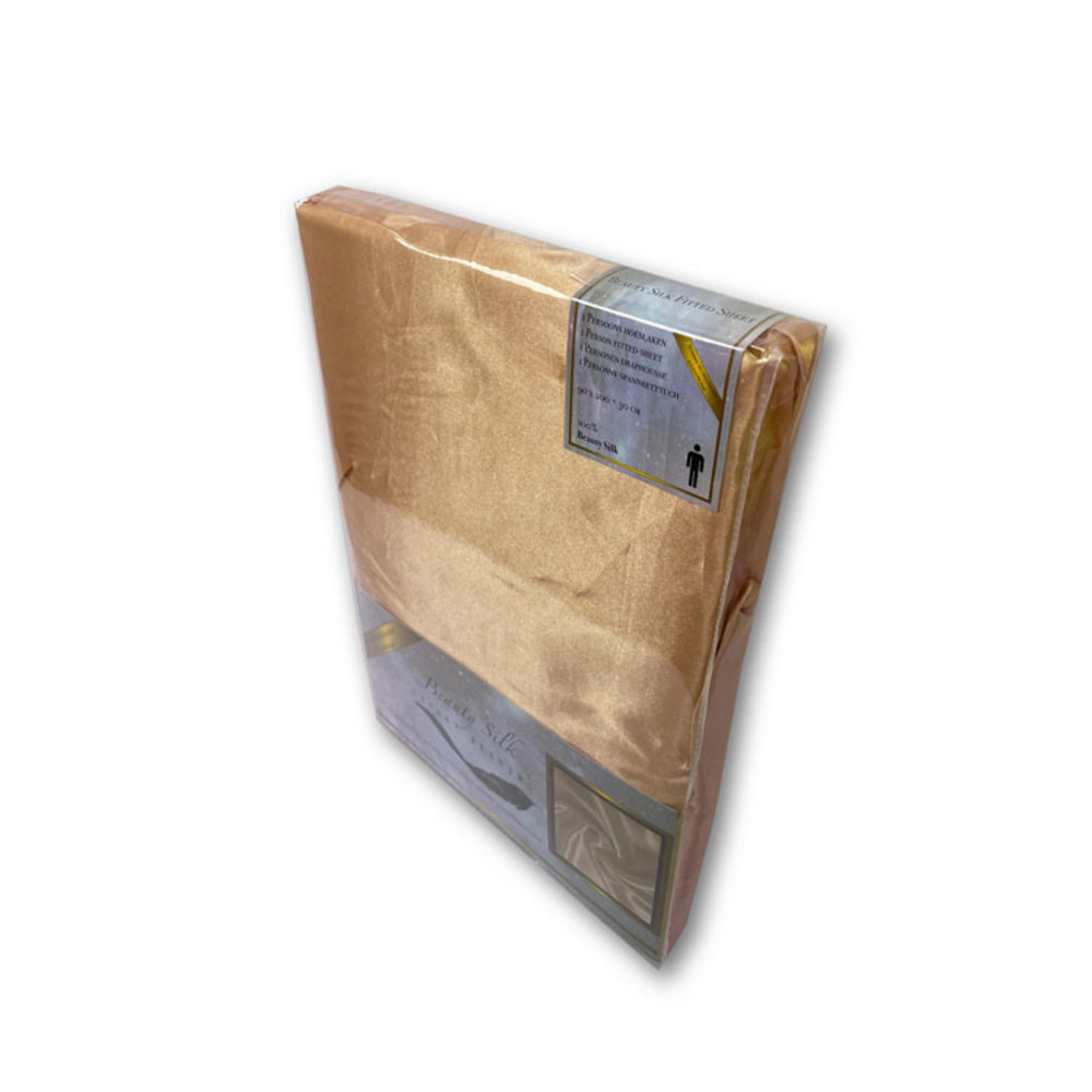 Beauty Silk Satin-Spannbettlaken Taupe / Champagner