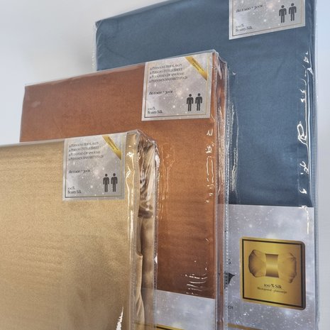 Beauty Silk Satin-Spannbettlaken Cognac