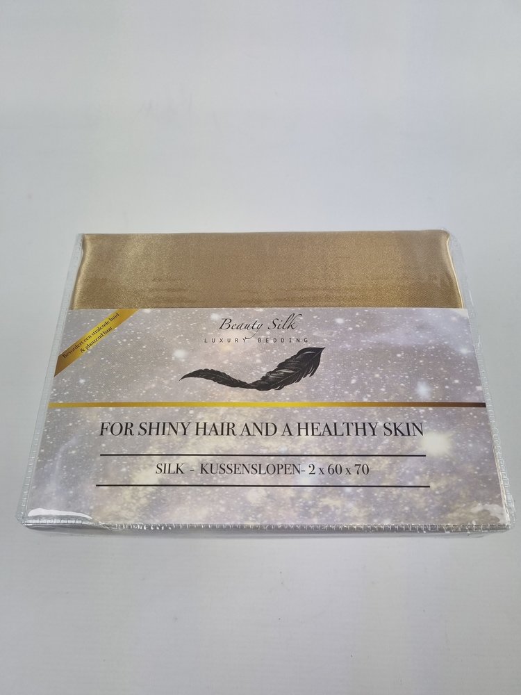Beauty Silk Satin Kissenbezüge Champagner Gold 2 Stück Beauty Silk Satin Kissenbezüge Champagner Gold 2 Stück