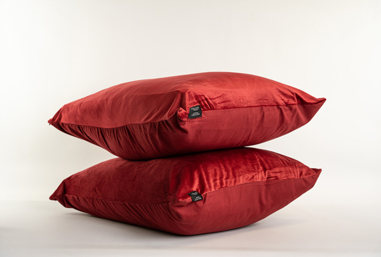 Beau Maison Fluwelen kussenslopen Bordeaux-rood Velvet-velours