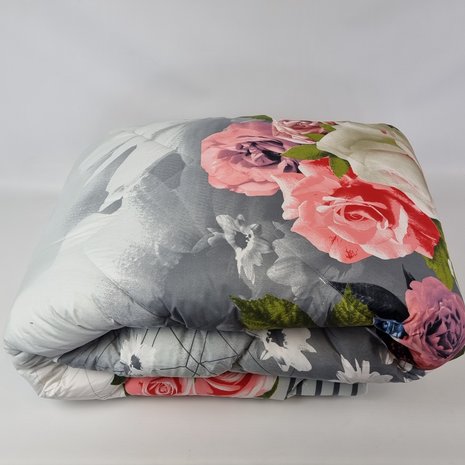 Beau Maison Printed duvet gray with roses All Season