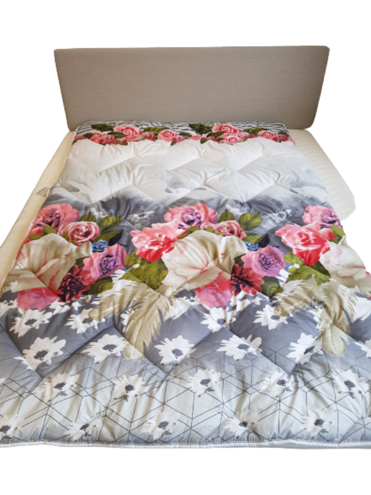 Beau Maison Printed duvet gray with roses All Season