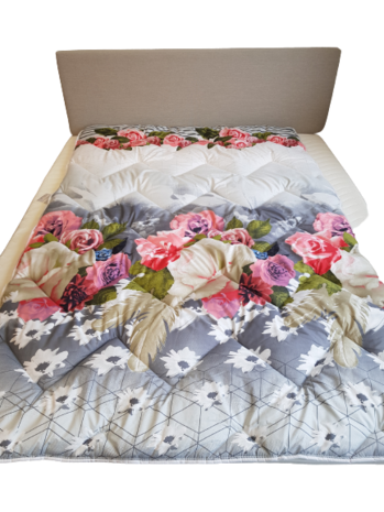 Beau Maison Printed duvet gray with roses All Season