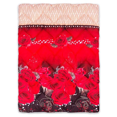 Beau Maison Bedruckte Bettdecke mit roten Rosen für die ganze Saison Beau Maison Bedruckte Bettdecke mit roten Rosen für die ganze Saison
