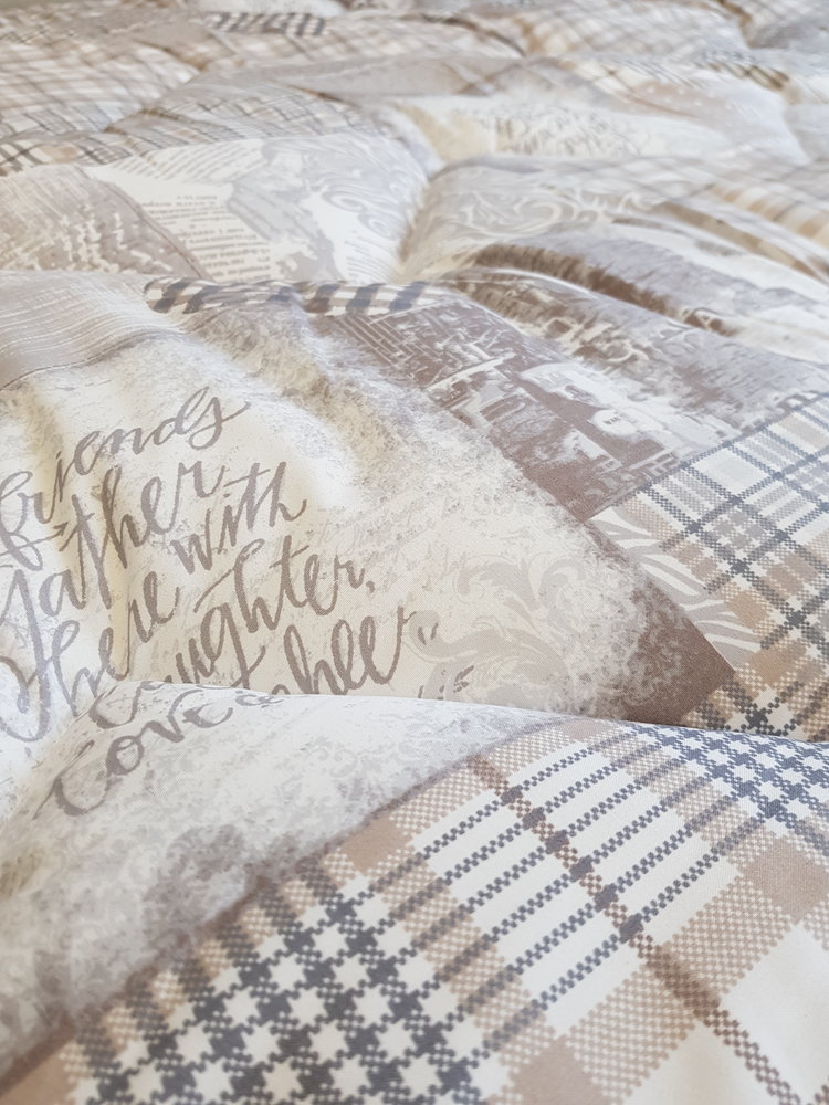 Beau Maison Bedrukte dekbed Beige-Taupe Beau Maison Bedrukte dekbed Beige-Taupe