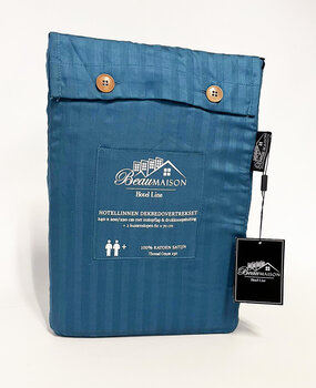 Beau Maison Bettbezug Cotton Satin Hotel Line Blue