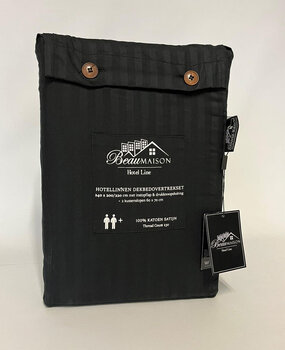 Beau Maison Bettbezug Cotton Satin Hotel Line Black