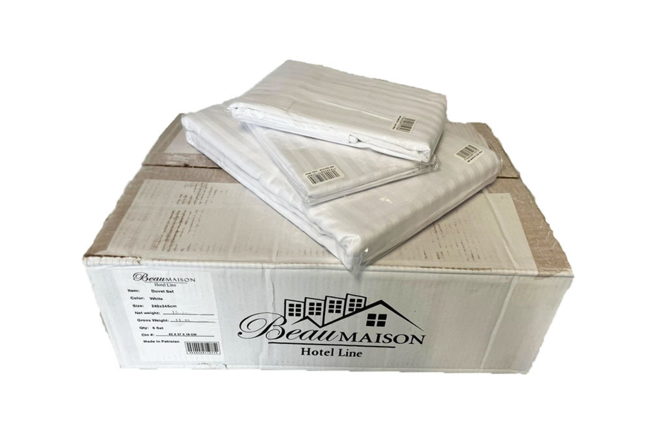 Beau Maison Hotellinnen Wit Satin Stripe (bulk packing) Beau Maison Hotellinnen Wit Satin Stripe (bulk packing)