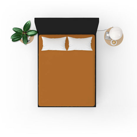 Suite Sheets Fitted Sheet Cotton Jersey Cognac