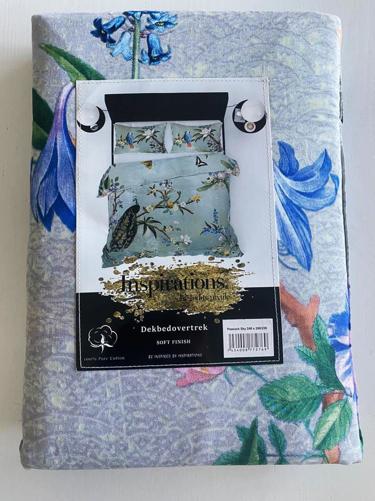 Inspirations Cotton duvet cover Peacock Light