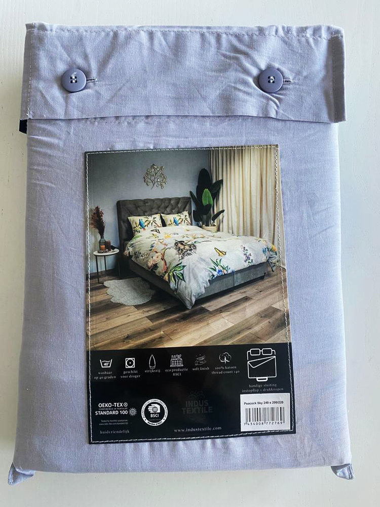 Inspirations Cotton duvet cover Peacock Light