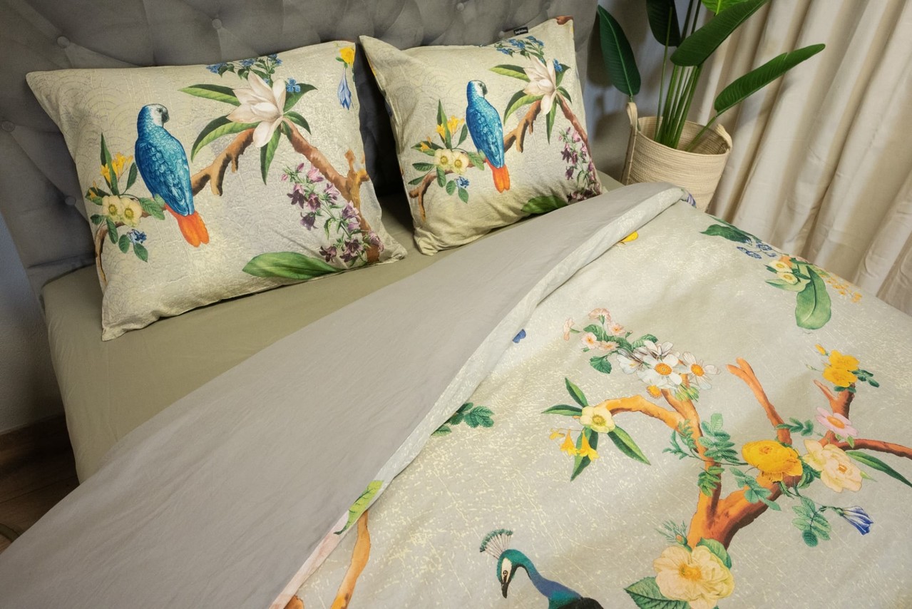 Inspirations Cotton duvet cover Peacock Light