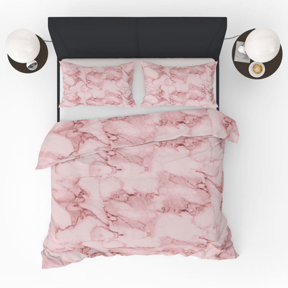 Refined Bedding Dekbedovertrek Marmeren print