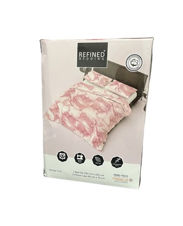 Refined Bedding Dekbedovertrek Marmeren print