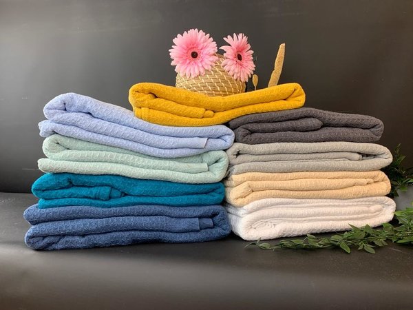 Beau Maison Wit Wafelplaids - Per  stuk verpakt, 12 stuks in doos -  B-Keus