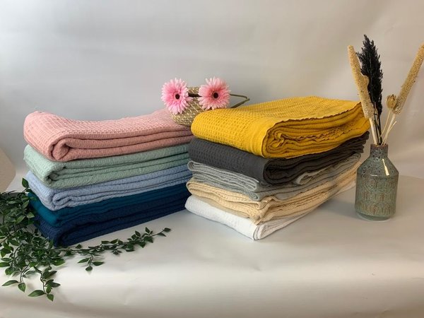 Beau Maison Wit Wafelplaids - Per  stuk verpakt, 12 stuks in doos -  B-Keus