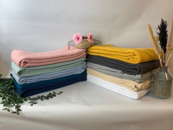 Beau Maison Wit Wafelplaids - Per  stuk verpakt, 12 stuks in doos -  B-Keus