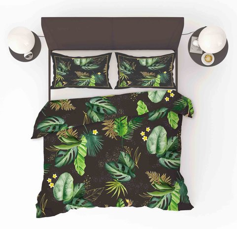 Refined Bedding Duvet cover Guyana with Jungle Leaves Refined Bedding Duvet cover Guyana with Jungle Leaves