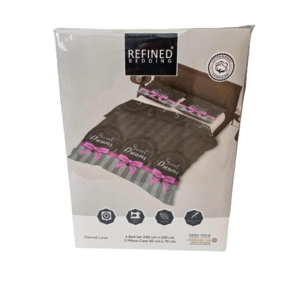 Refined Bedding Ewige Liebe Bettbezug Anthrazitrosa