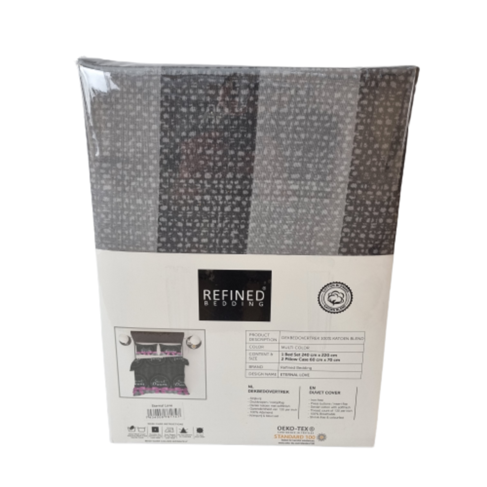 Refined Bedding Eternal Love Duvet cover Anthracite Pink