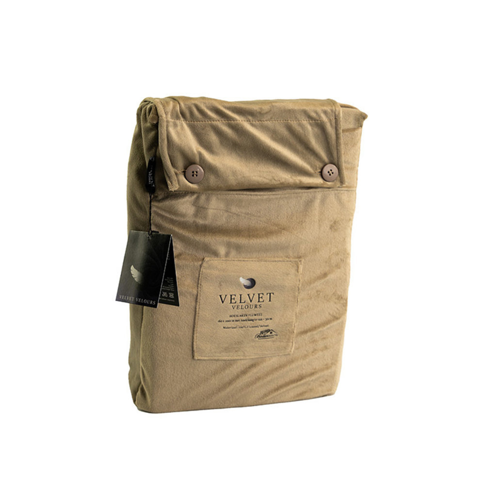 Beau Maison Fluwelen Hoeslaken Taupe Grijs | Velvet Velours