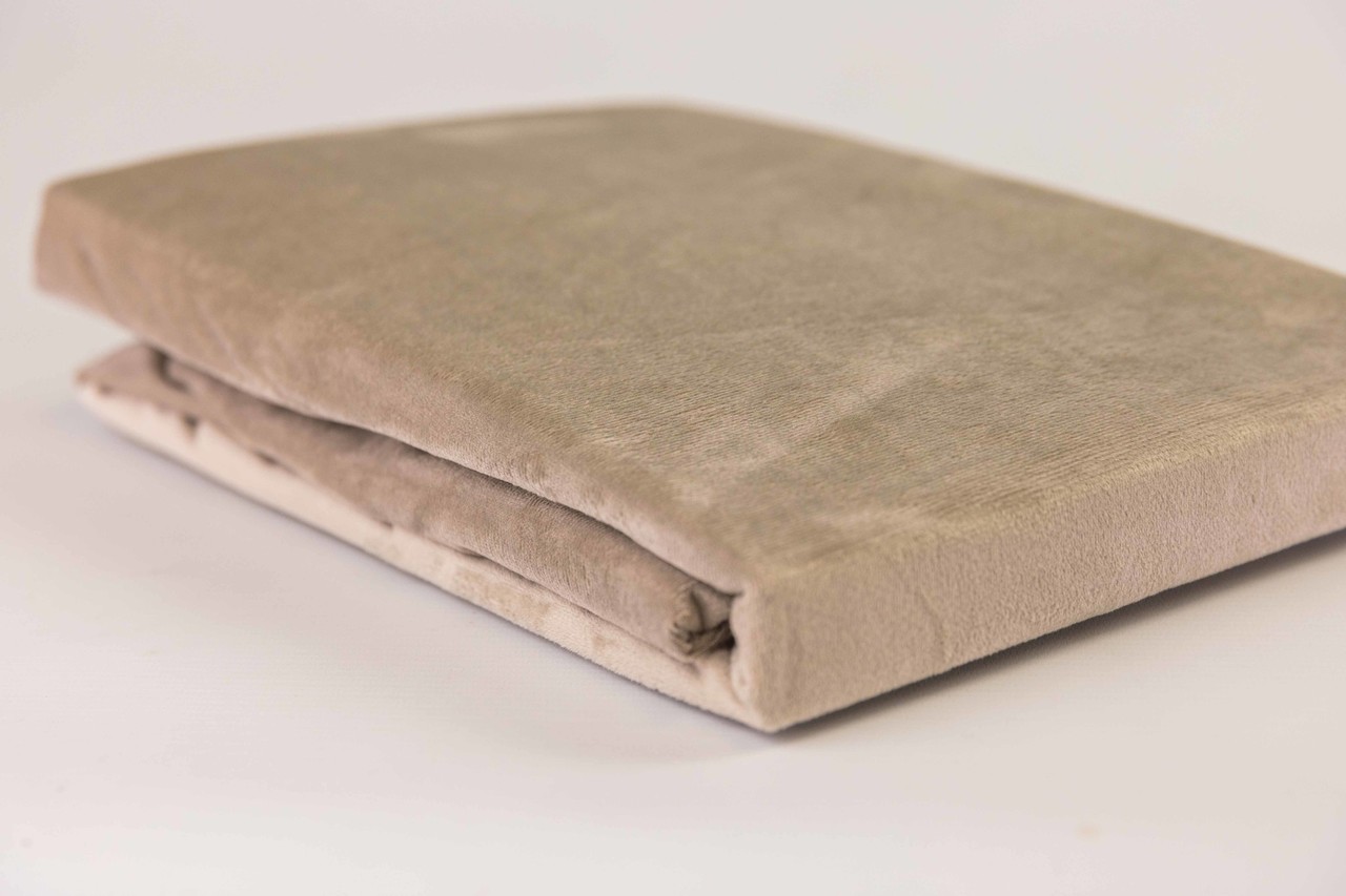 Beau Maison Fluwelen Hoeslaken Taupe Grijs | Velvet Velours