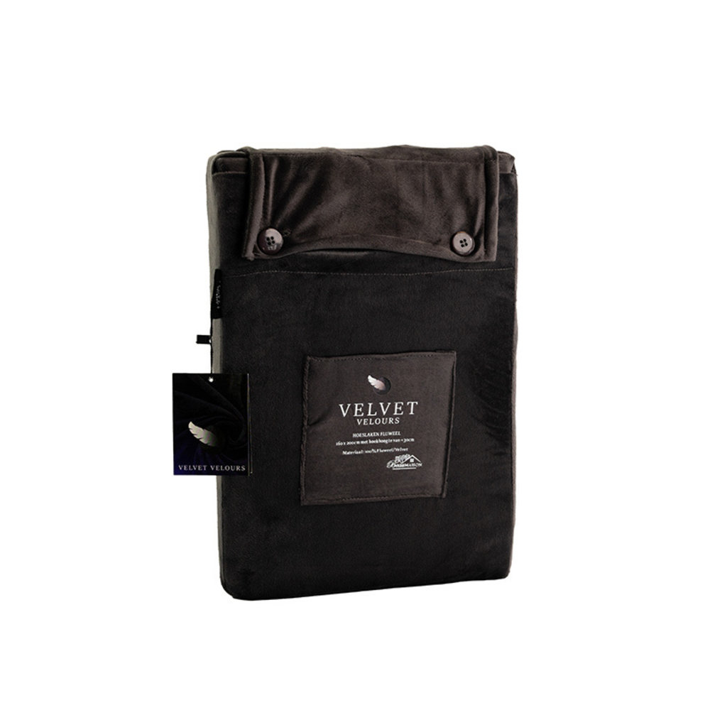 Beau Maison Velvet Fitted Sheet Black | Velvet Velour