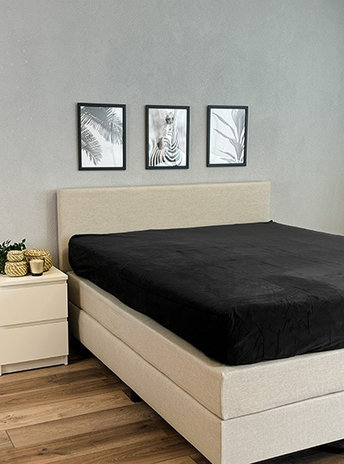 Beau Maison Fluwelen Hoeslaken Zwart | Velvet Velours