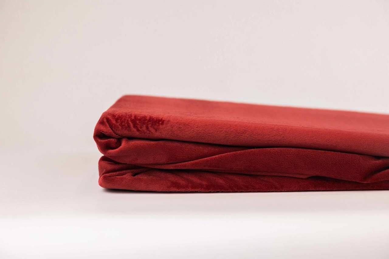 Beau Maison Velvet Fitted Sheet Burgundy Red | Velvet Velour