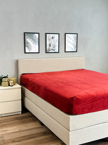 Beau Maison Fluwelen Hoeslaken Bordeaux Rood | Velvet Velours Beau Maison Fluwelen Hoeslaken Bordeaux Rood | Velvet Velours