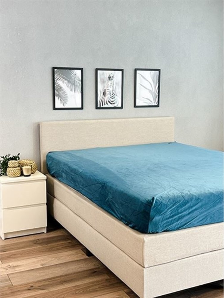 Beau Maison Samt-Spannbettlaken Petrolblau | Samt-Velours Beau Maison Samt-Spannbettlaken Petrolblau | Samt-Velours