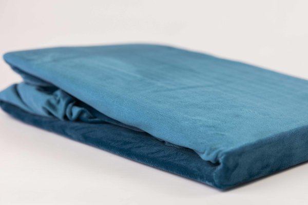 Beau Maison Velvet Fitted Sheet Petrol Blue | Velvet Velour