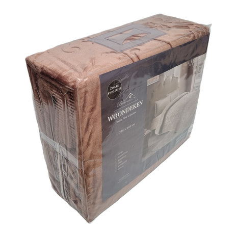Beau Maison Embossed Uni Woondeken Brown 220 x 240 cm | Zware Kwaliteit Beau Maison Embossed Uni Woondeken Brown 220 x 240 cm | Zware Kwaliteit
