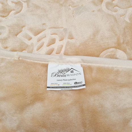 Beau Maison Geprägte Unidecke Cappuccino 220 x 240 cm | Schwere Qualität