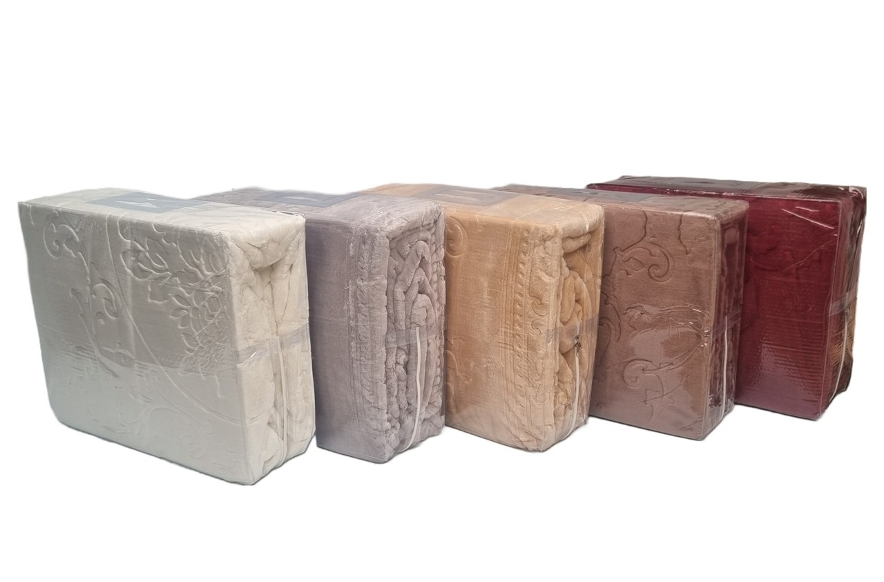 Beau Maison Embossed Uni Woondeken Cappuccino 220 x 240 cm | Zware Kwaliteit