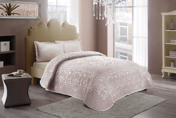 Beau Maison Embossed Uni Blanket Gray 220 x 240 cm | Heavy Quality Beau Maison Embossed Uni Blanket Gray 220 x 240 cm | Heavy Quality