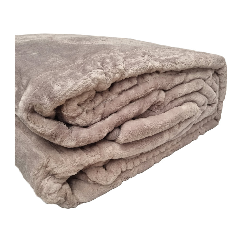 Beau Maison Embossed Uni Blanket Gray 220 x 240 cm | Heavy Quality Beau Maison Embossed Uni Blanket Gray 220 x 240 cm | Heavy Quality