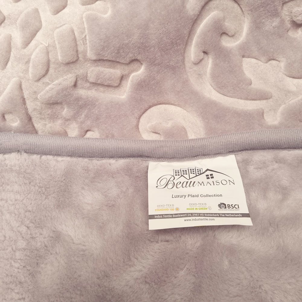 Beau Maison Embossed Uni Blanket Gray 220 x 240 cm | Heavy Quality Beau Maison Embossed Uni Blanket Gray 220 x 240 cm | Heavy Quality