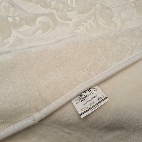 Beau Maison Geprägte Unidecke Elfenbein 220 x 240 cm | Schwere Qualität