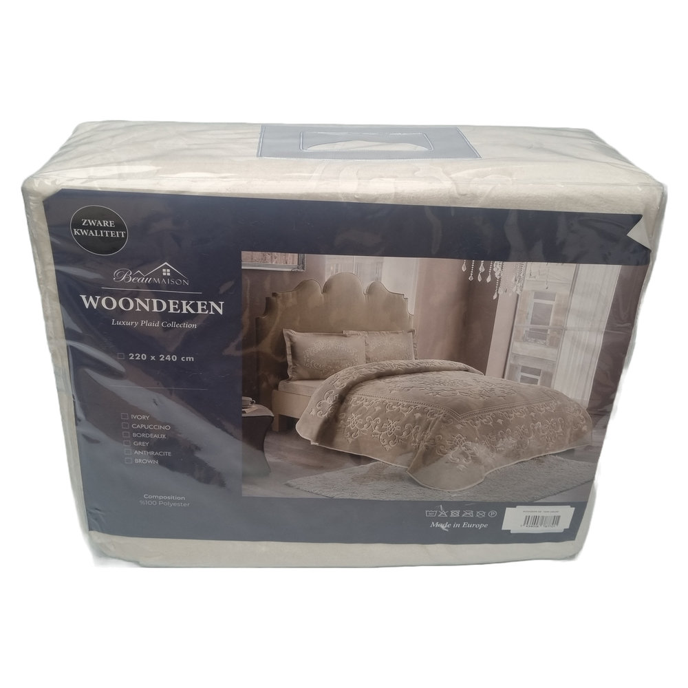 Beau Maison Embossed Uni Blanket Ivory 220 x 240 cm | Heavy Quality Beau Maison Embossed Uni Blanket Ivory 220 x 240 cm | Heavy Quality