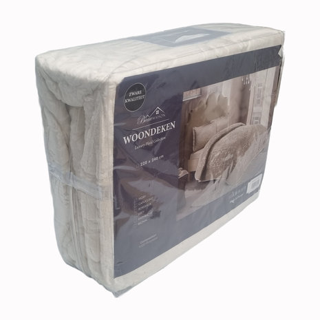 Beau Maison Embossed Uni Woondeken Ivory 220 x 240 cm | Zware Kwaliteit Beau Maison Embossed Uni Woondeken Ivory 220 x 240 cm | Zware Kwaliteit