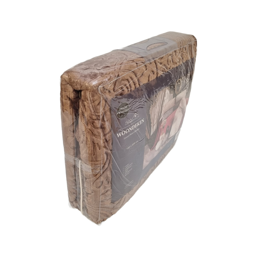 Beau Maison Luxuriöse Wohndecke Braun | XL-Plaid 160 x 220 cm | Schwere Qualität