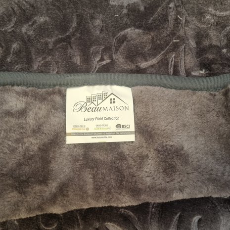 Beau Maison Embossed Uni Blanket Anthracite 160 x 220 cm | Heavy Quality Beau Maison Embossed Uni Blanket Anthracite 160 x 220 cm | Heavy Quality
