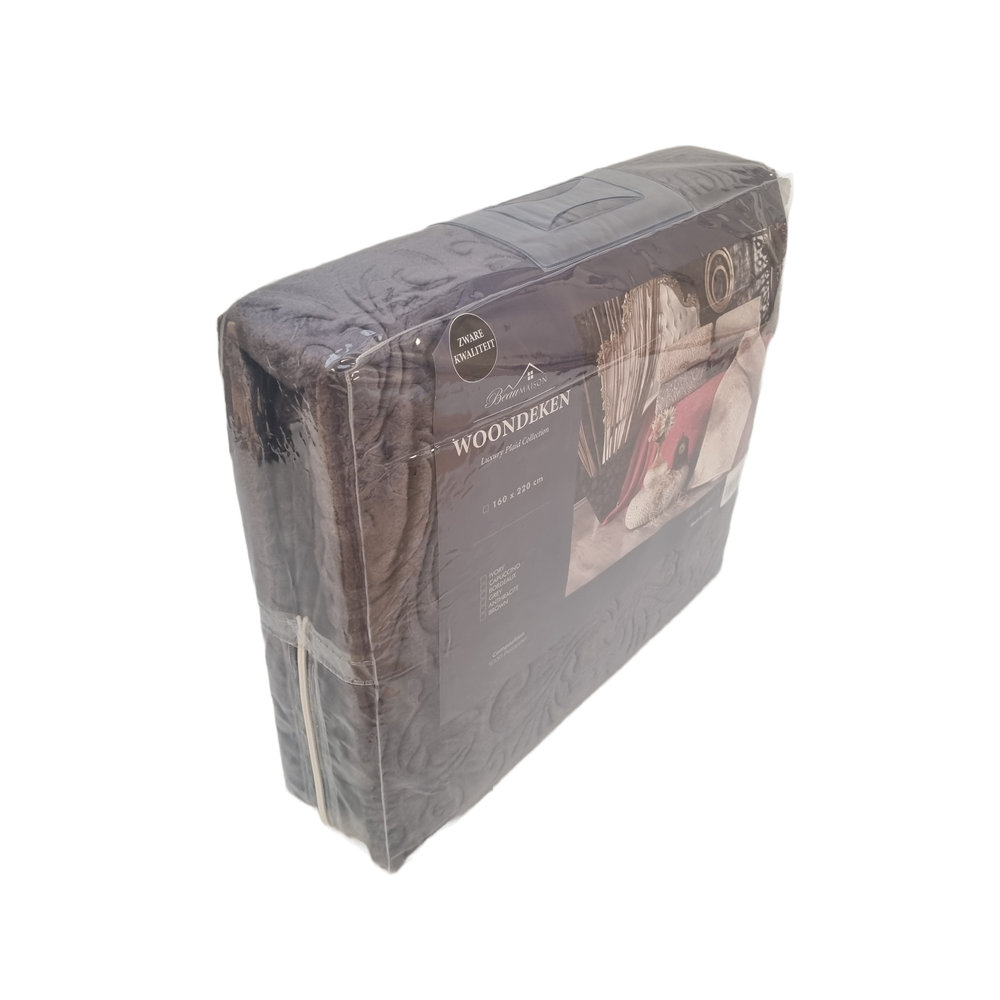 Beau Maison Embossed Uni Blanket Anthracite 160 x 220 cm | Heavy Quality Beau Maison Embossed Uni Blanket Anthracite 160 x 220 cm | Heavy Quality